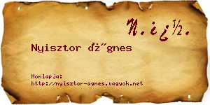 Nyisztor Ágnes névjegykártya